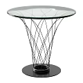 Modern Dining Table With Glass Top And Intricate Wire Frame Base Design