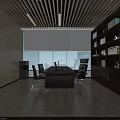 Birds Eye View of Modern Office Interior With Workstations Meeting Tables And Glass Partitions
