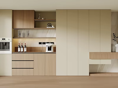 Modern Light Wood Shoe Cabinet With Storage Function And Minimalist Design 3d model