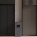 Modern Elevator Doors in Black and Brown with Gray Wall Design