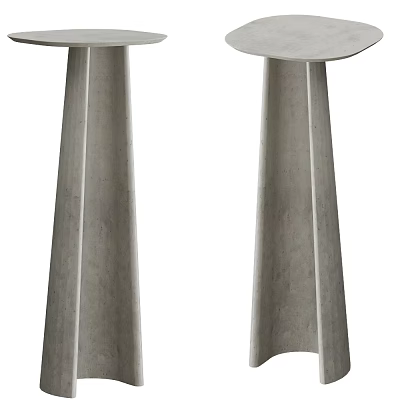 Modern Side Table With Gray Concrete Tapered Column Legs And Sleek Top Design 3d model