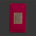 Stylish Red Clothing Accessory Storage Box With Golden Decorative Design