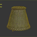 Ornate Lighting Combination With Feather Like Patterns And Blue Brown Geometric Design