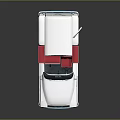 Vintage White Mini Truck With Open Door And Red Seats Design