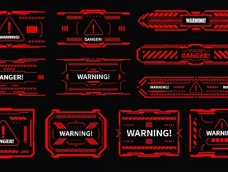 Sci-tech elements Sci-tech circuit alarm interface Sci-tech circuit danger prompt interface 3d model