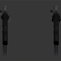 Two Modern Black Submachine Guns With Tactical Grips And Side By Side 3d model