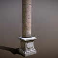 Elegant Stone Column With Decorative Square Base And Textured Surface Design 3d model