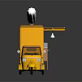 Yellow Hot Dog Tricycle Cart With White Awning And Vending Window