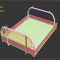 Sturdy Metal Rectangular Storage Platform With Grid Railings For Household Organizing