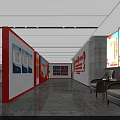 Spacious Government Service Hall Interior Featuring Columns Service Windows And Bright Lighting