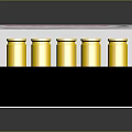 Open Winchester Ammunition Box With Golden Bullets In Black Tray