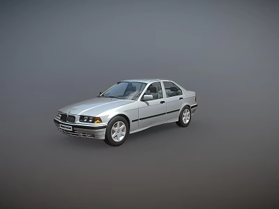Silver Four Door Sedan Car With Classic Design And Sleek Body Lines 3d model