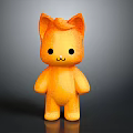 Cute Orange Cat Shaped Doll With Big Ears Round Face And Black Eyes