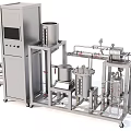 Mobile Industrial Equipment With Control Panel Piping System And Metal Vessels