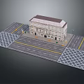 Traditional Residential Building With Detailed Facade On Street Featuring Crosswalks And Traffic Signs
