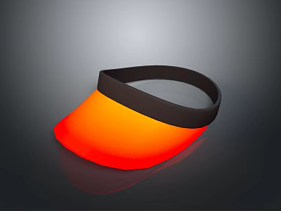 Orange Red Sun Visor With Black Strap Practical Daily Life Product 3d model