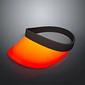 Orange Red Sun Visor With Black Strap Practical Daily Life Product 3d model