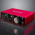 Focusrite Red Audio Interface With Headphone Jack Green Indicators And Knobs