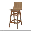 Wooden Bar Stools with Modern Design Tall Legs Backrest and Sturdy Wood Frame