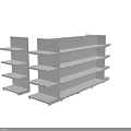 White Display Shelves With Multiple Adjustable Layers For Retail Store Use 3d model