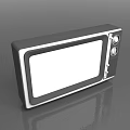 Vintage Television With Retro Design Two Knobs Blank Screen And Reflective Surface 3d model