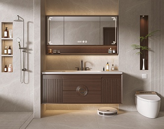 New Chinese Bathroom Cabinet Wash Cabinet 3d model