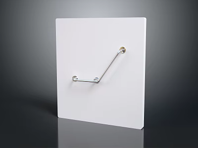White Square Board With Curved Metal Hook Modern Home Hanging Design 3d model
