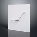 White Square Board With Curved Metal Hook Modern Home Hanging Design