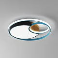 Modern Minimalist Ceiling Lights With Rectangular Round Shapes White Black Blue Accents 3d model