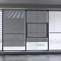 Modern Window Blinds Design For Interior With Wooden Floor And Scenic View