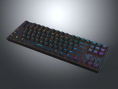 Modern RGB Backlit Electronic Keyboard With Colorful LED Lights And Full Size Keys 3d model