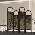 French Middle Ancient Screen Middle Style Partition 3d model