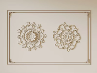 French retro style lamp panel 3d model