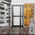 MINGHUI Mall Store Modern Glass Front Display With Bags And Clothing Items