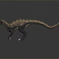 Realistic 3D Rendered Dinosaur Model With Yellow Spines Sharp Teeth And Gray Body 3d model