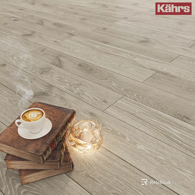 Light Colored Wooden Floor With Stacked Books Coffee Cup Steam And Natural Texture 3d model 