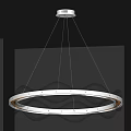 Modern Contemporary Chandelier With Curved Wave Metal Frame And Illuminated Rings