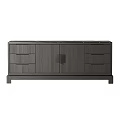 Modern Dark Gray Wooden TV Cabinet With Drawers And Storage Cabinets