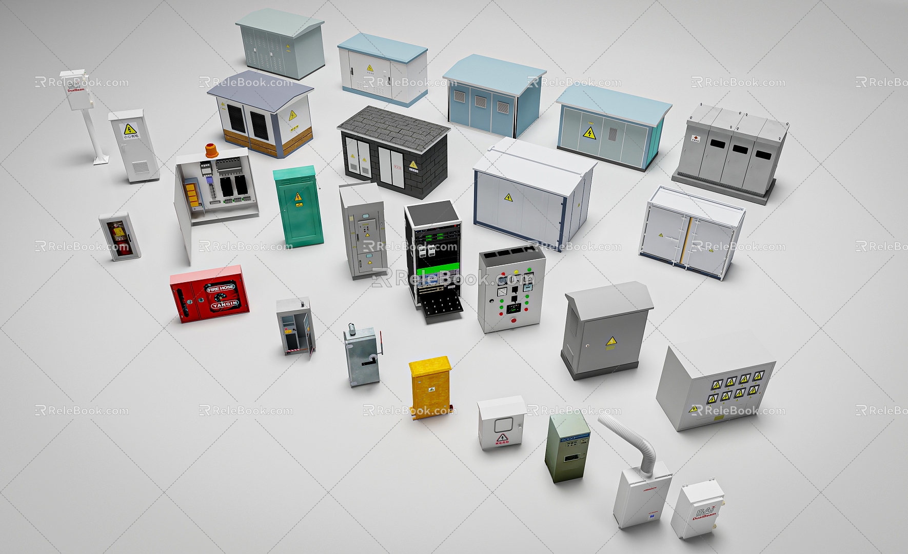 Power station equipment room 3d model