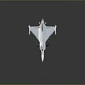 Detailed Silver Fighter Jet Model With Green Attachments On Dark Reflective Surface 3d model