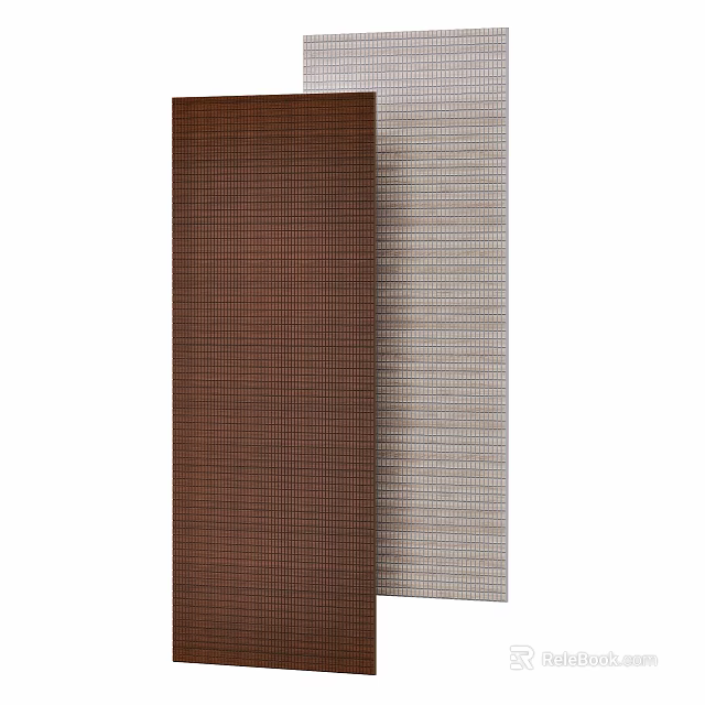 Textured Decorative Wall Panels in Brown and Beige for Interior Design 3d model