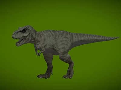 Realistic Detailed Tyrannosaurus Rex 3D Model Standing On Green Background 3d model