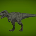 Realistic Detailed Tyrannosaurus Rex 3D Model Standing On Green Background