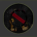 Steampunk Top Hat Design With Red Stripes Brass Goggles And Metal Accents