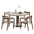 Middle Ancient Style Round Dining Table and Chair Nordic Round Dining Table and Chair 3d model