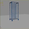 Stainless Steel Multi Tiered Grid Shelf with Wheels for Storage and 3d model