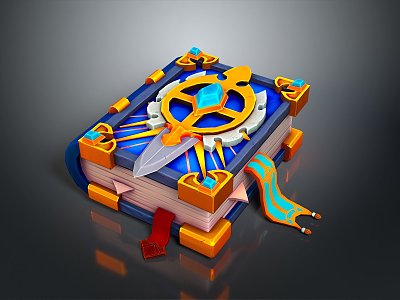 Magic Book Cartoon Book Summoning Book Ancient Book Magic Summoning Book Animation Book 3d model