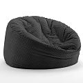 Black Bean Bag Chair with Soft Quilted Fabric Round Comfortable Design for Living Room
