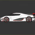 White Sports Car With Carbon Fiber Details Red Accents And Sleek Design
