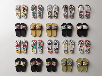 modern slippers shoes 3d model